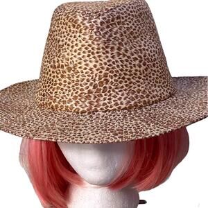 VTG 90s Y2K Unisex Soft Brown Animal Print Cowboy-girl Hat SZ 8”L x 7.5”W NWOT